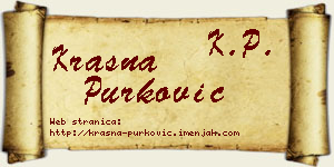 Krasna Purković vizit kartica